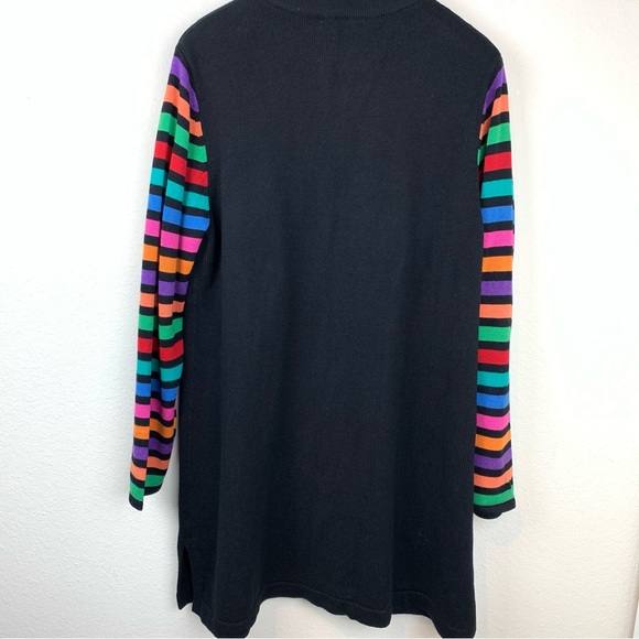 Bob Mackie Colorful Rainbow Sweater Button Down Cardigan Vintage Wearable Art - Picture 2 of 5